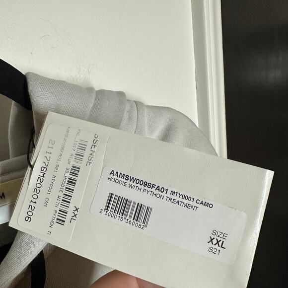 NEW 1017 ALYX 9SM Men's Hoodie Python Snake Print Gray Brown Sweatshirt Size XXL - Picture 7 of 16